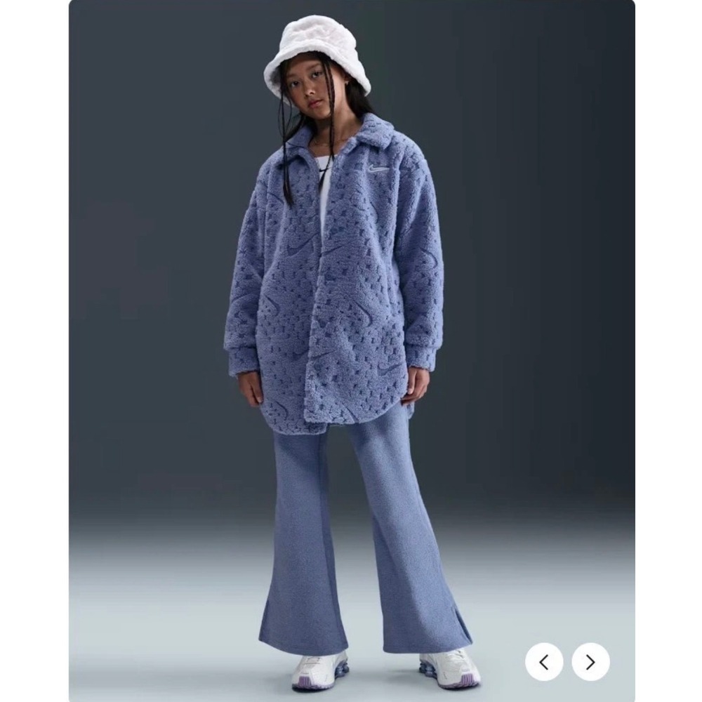 Nike Sportswear Essentials Sherpa Fleece Long Jacket Blue HV0402-499 M
